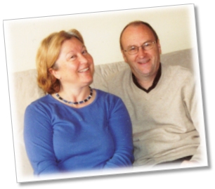 rosa and martyn relaxing at home